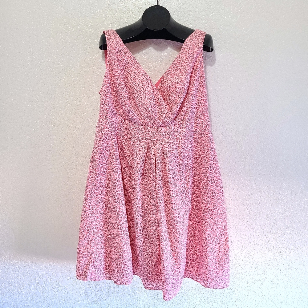 Land's End Plus Size Peach Fruit Pattern Sun Dress